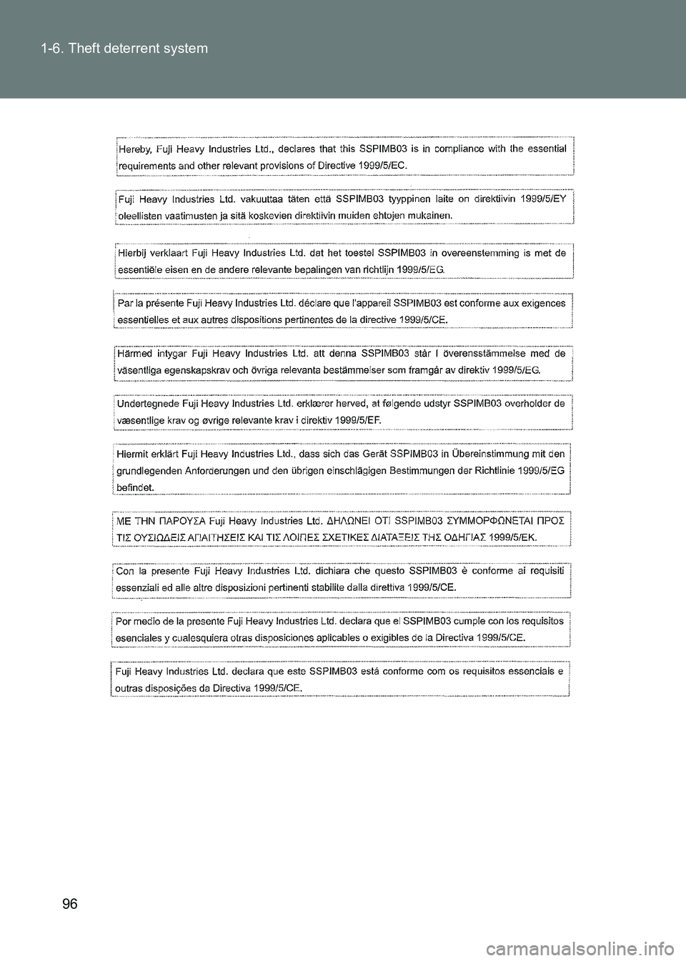 TOYOTA GT86 2017  Owners Manual (in English) 96
1-6. Theft deterrent system
86_EE (OM18071E) 