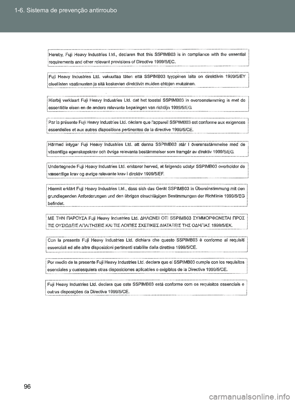 TOYOTA GT86 2017  Manual de utilização (in Portuguese) 96 1-6. Sistema de prevenção antirroubo
sec_01-06.fm  Page 96  Tuesday, October 11, 2016  9:00 AM 
