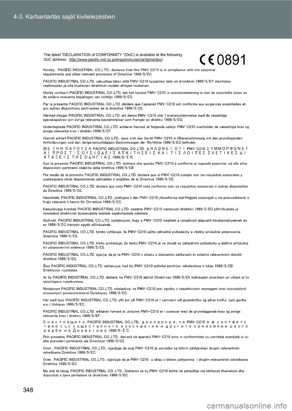 TOYOTA GT86 2017  Kezelési útmutató (in Hungarian) 348 4-3. Karbantartás saját kivitelezésben 