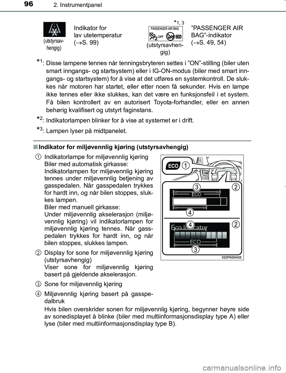 TOYOTA HILUX 2016 Instruksjoner for bruk (in Norwegian) 962. Instrumentpanel
OM0K196E
*1: Disse lampene tennes når tenningsbryteren settes i ”ON”-stilling (biler utensmart inngangs- og startsystem) eller i IG-ON-modus (biler med smart inn-
gangs- og s TOYOTA HILUX 2016 Instruksjoner for bruk (in Norwegian) 962. Instrumentpanel
OM0K196E
*1: Disse lampene tennes når tenningsbryteren settes i ”ON”-stilling (biler utensmart inngangs- og startsystem) eller i IG-ON-modus (biler med smart inn-
gangs- og s