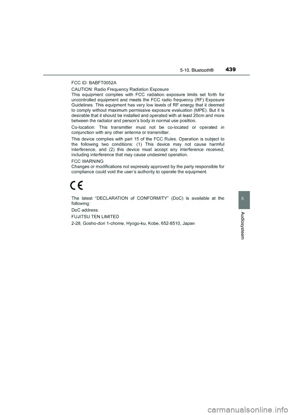 TOYOTA HILUX 2016 Instructieboekje (in Dutch) 4395-10. Bluetooth®
5
Audiosysteem
HILUX_OM_OM0K269E_(EE)
HILUX_OM_OM0K269E_(EE).book Page 439 Monday, March 7, 2016 2:16 PM TOYOTA HILUX 2016 Instructieboekje (in Dutch) 4395-10. Bluetooth®
5
Audiosysteem
HILUX_OM_OM0K269E_(EE)
HILUX_OM_OM0K269E_(EE).book Page 439 Monday, March 7, 2016 2:16 PM