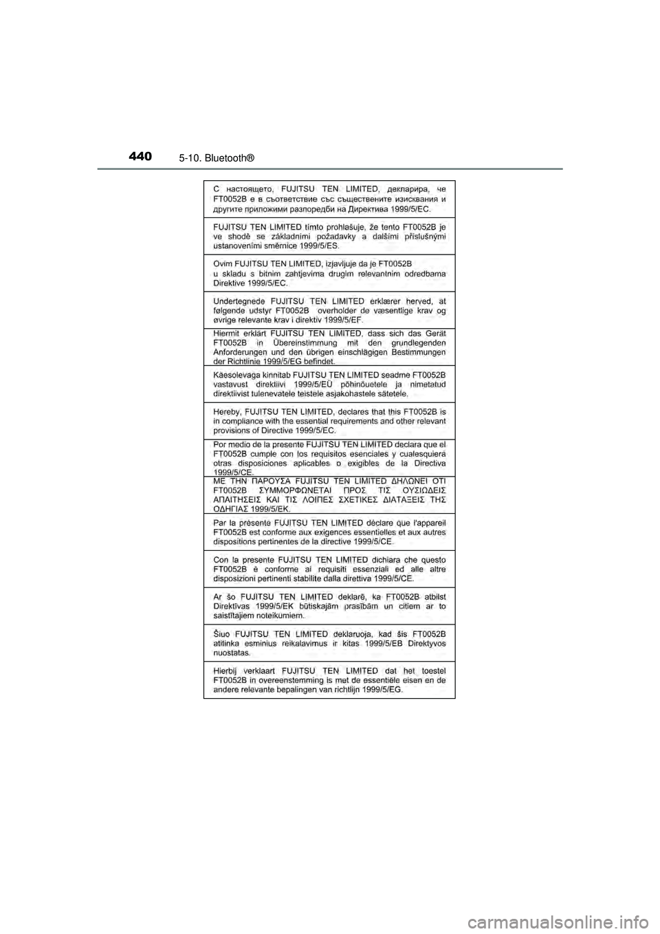 TOYOTA HILUX 2016 Instructieboekje (in Dutch) 4405-10. Bluetooth®
HILUX_OM_OM0K269E_(EE)
HILUX_OM_OM0K269E_(EE).book Page 440 Monday, March 7, 2016 2:16 PM TOYOTA HILUX 2016 Instructieboekje (in Dutch) 4405-10. Bluetooth®
HILUX_OM_OM0K269E_(EE)
HILUX_OM_OM0K269E_(EE).book Page 440 Monday, March 7, 2016 2:16 PM