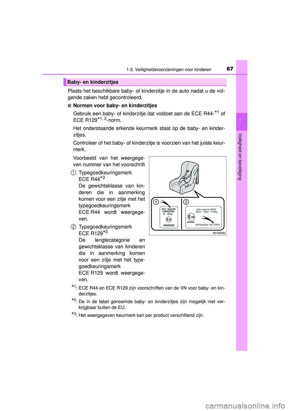 TOYOTA HILUX 2016 Instructieboekje (in Dutch) 671-2. Veiligheidsvoorzieningen voor kinderen
1
HILUX_OM_OM0K269E_(EE)
Veiligheid en beveiliging
Plaats het beschikbare baby- of kinderzitje in de auto nadat u de vol-
gende zaken hebt gecontroleerd.
TOYOTA HILUX 2016 Instructieboekje (in Dutch) 671-2. Veiligheidsvoorzieningen voor kinderen
1
HILUX_OM_OM0K269E_(EE)
Veiligheid en beveiliging
Plaats het beschikbare baby- of kinderzitje in de auto nadat u de vol-
gende zaken hebt gecontroleerd.