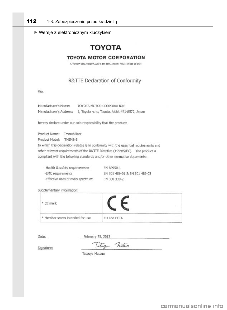 TOYOTA HILUX 2016  Instrukcja obsługi (in Polish) óWersje z elektronicznym kluczykiem
1121-3. Zabezpieczenie przed kradzie˝à
9 IO HILUX OM0K269E  3/17/16  10:18 AM  Page 112    (Black plate) 