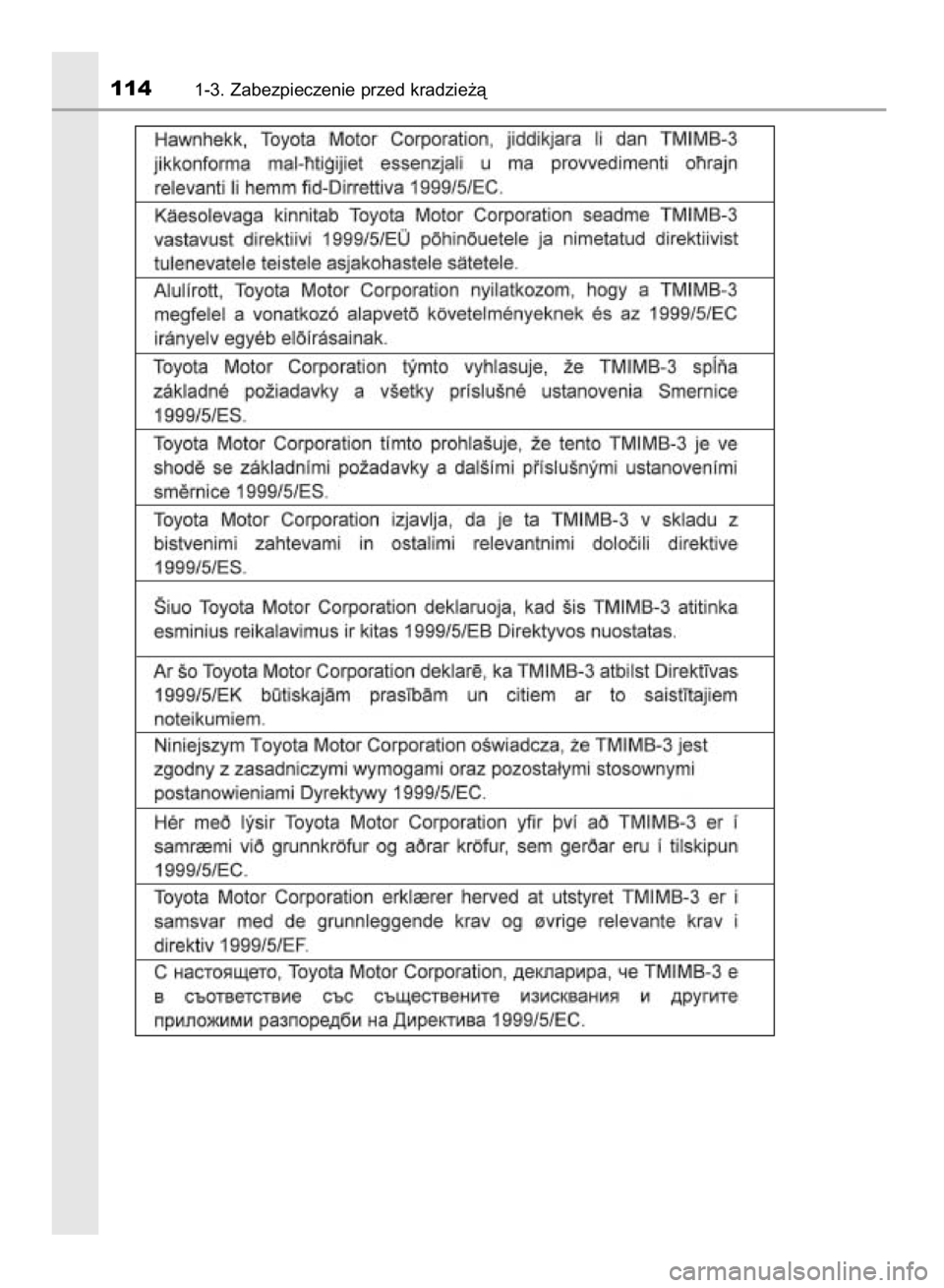 TOYOTA HILUX 2016  Instrukcja obsługi (in Polish) 1141-3. Zabezpieczenie przed kradzie˝à
9 IO HILUX OM0K269E  3/17/16  10:18 AM  Page 114    (Black plate) 