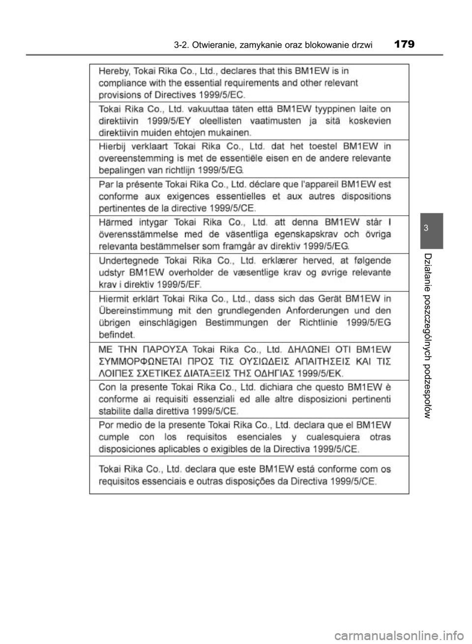 TOYOTA HILUX 2016  Instrukcja obsługi (in Polish) 3-2. Otwieranie, zamykanie oraz blokowanie drzwi179
3
Dzia∏anie poszczególnych podzespo∏ów
9 IO HILUX OM0K269E  3/17/16  10:19 AM  Page 179    (Black plate) 