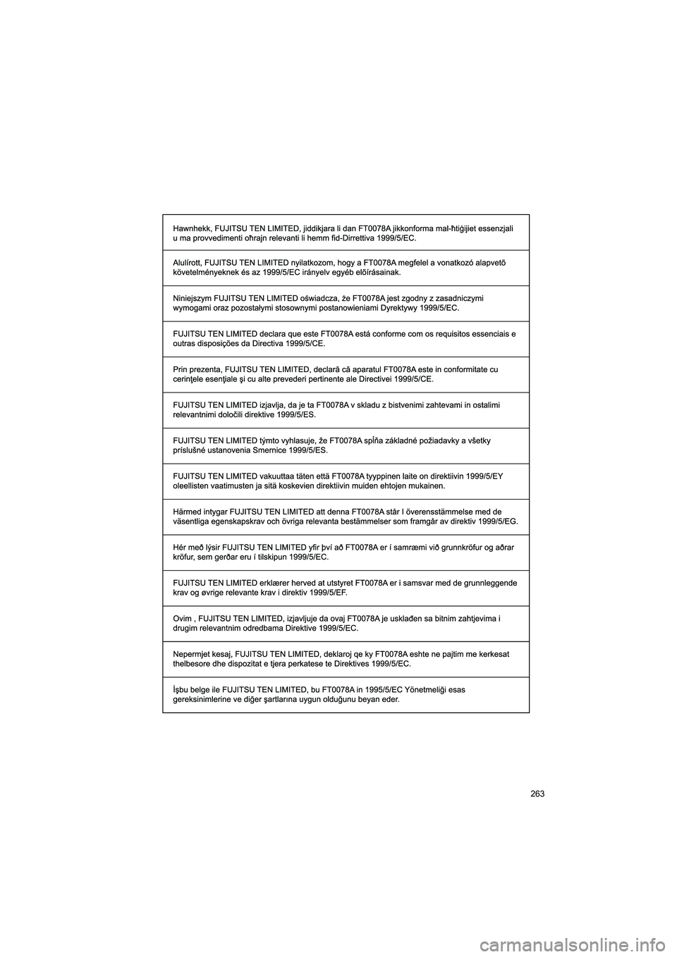 TOYOTA HILUX 2017 Instructieboekje (in Dutch) 263
HILUX_TOYOTA FORTUNER_Navi+MM_OM0K314E_(EE)
16.08.12 09:30
HILUX_TOYOTA FORTUNER_Navi+MM_OM0K314E_(EE).book Page 263 Friday, August 12, 2016 9:36 AM TOYOTA HILUX 2017 Instructieboekje (in Dutch) 263
HILUX_TOYOTA FORTUNER_Navi+MM_OM0K314E_(EE)
16.08.12 09:30
HILUX_TOYOTA FORTUNER_Navi+MM_OM0K314E_(EE).book Page 263 Friday, August 12, 2016 9:36 AM