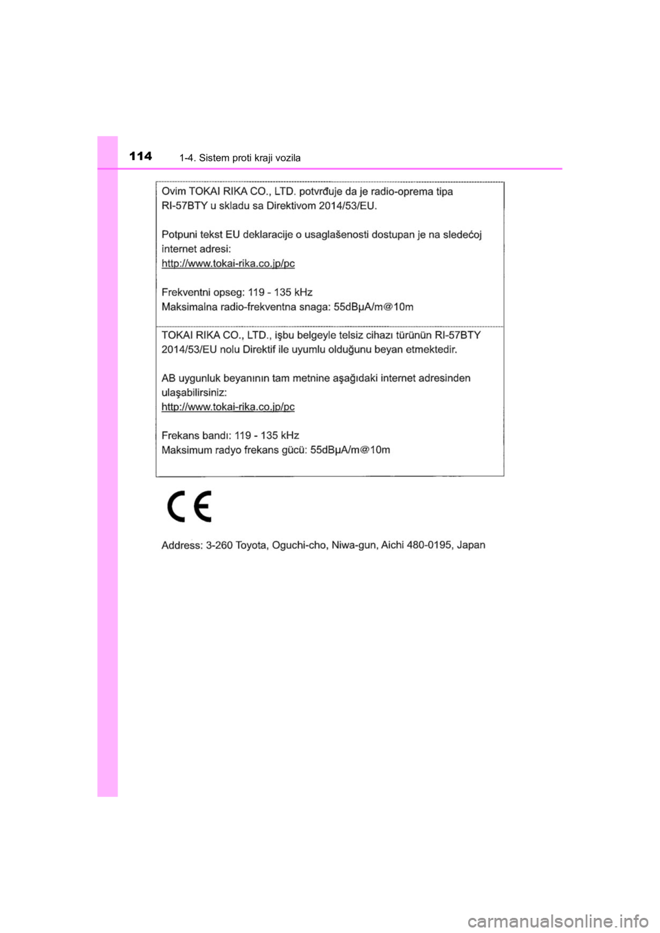 TOYOTA HILUX 2021  Navodila Za Uporabo (in Slovenian) 1141-4. Sistem proti kraji vozila
HILUX_OM_OM0K641E_(EE)
HILUX_OM_OM0K641E_(EE).book  Page 114  Thursday, April 8, 2021  5:29 PM 