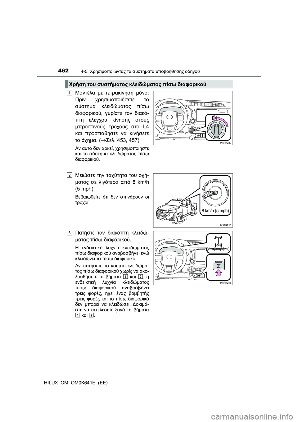 TOYOTA HILUX 2021  ΟΔΗΓΌΣ ΧΡΉΣΗΣ (in Greek) 4624-5. Χρησιμοποιώντας τα συστήματα υποβοήθησης οδηγού
HILUX_OM_OM0K641E_(EE)
Μοντέλα με τετρακίνηση μόνο:
Πριν χρησιμοπ