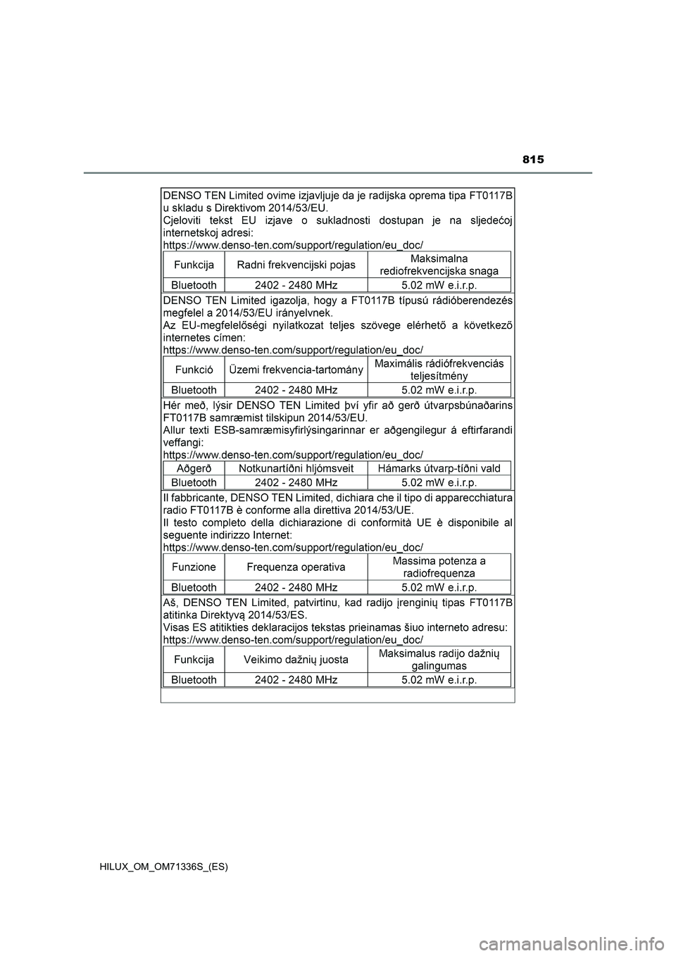 TOYOTA HILUX 2021  Manuale de Empleo (in Spanish) 815
HILUX_OM_OM71336S_(ES) 
