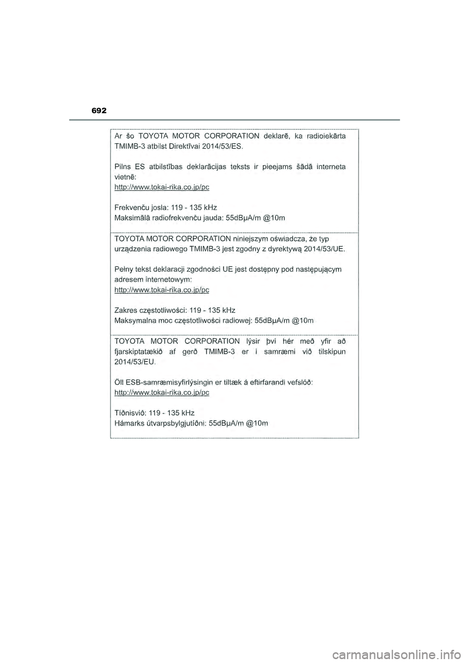 TOYOTA HILUX 2021  Instructieboekje (in Dutch) 692
HILUX_OM_OM0K513E_(EE)
HILUX_OM_OM0K513E_(EE).book  Page 692  Wednesday, May 26, 2021  11:09 AM 