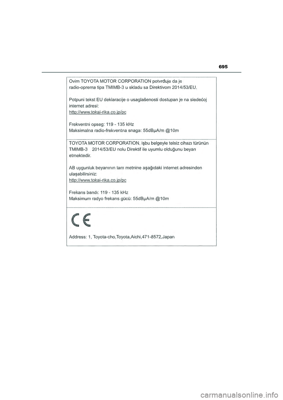 TOYOTA HILUX 2021  Instructieboekje (in Dutch) 695
HILUX_OM_OM0K513E_(EE)
HILUX_OM_OM0K513E_(EE).book  Page 695  Wednesday, May 26, 2021  11:09 AM 