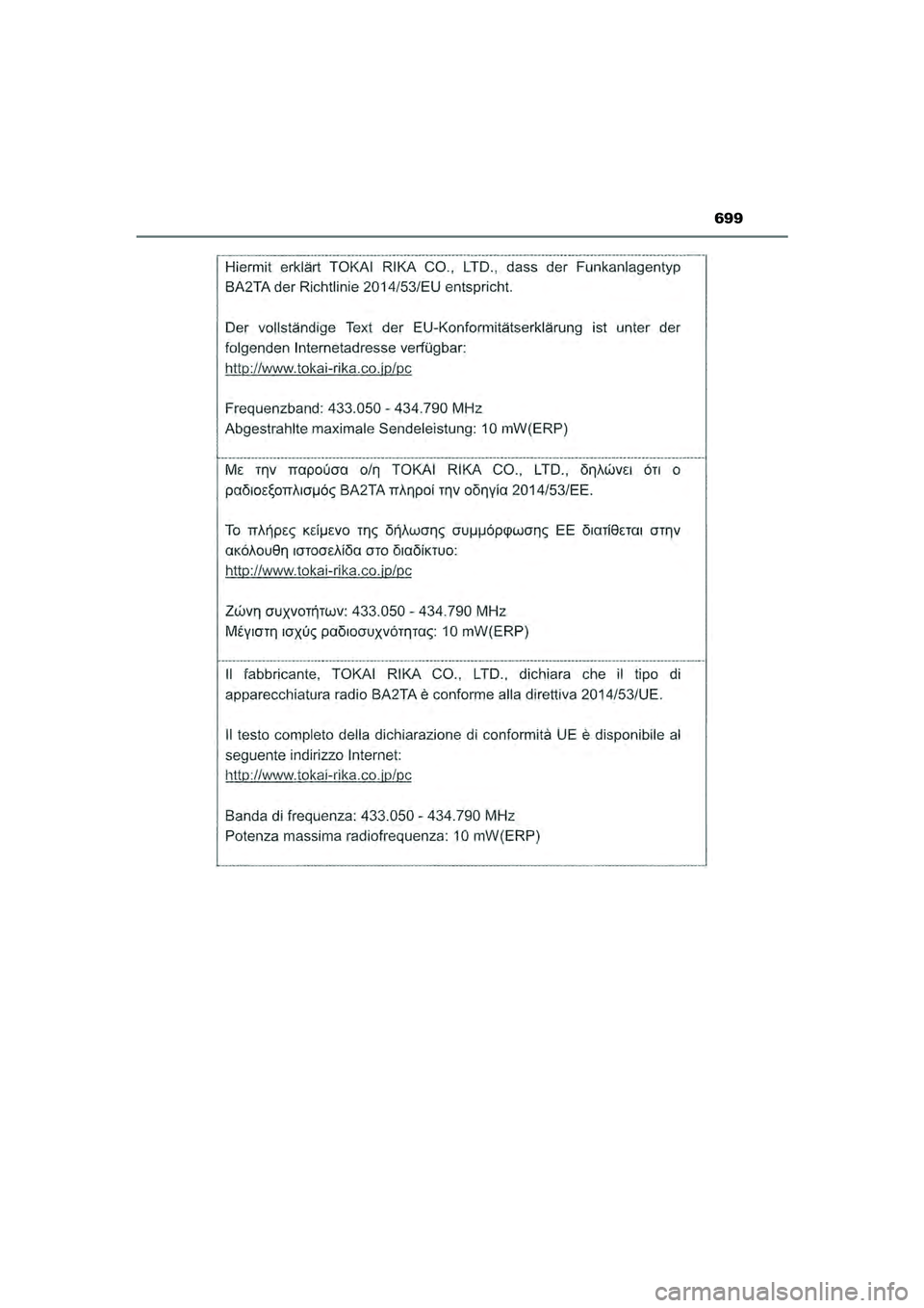 TOYOTA HILUX 2021  Instructieboekje (in Dutch) 699
HILUX_OM_OM0K513E_(EE)
HILUX_OM_OM0K513E_(EE).book  Page 699  Wednesday, May 26, 2021  11:09 AM 
