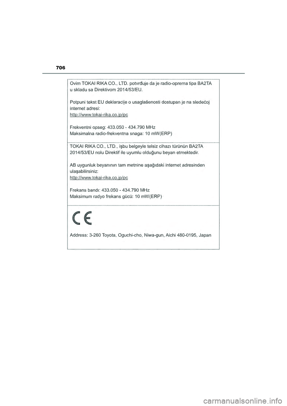 TOYOTA HILUX 2021  Instructieboekje (in Dutch) 706
HILUX_OM_OM0K513E_(EE)
HILUX_OM_OM0K513E_(EE).book  Page 706  Wednesday, May 26, 2021  11:09 AM 