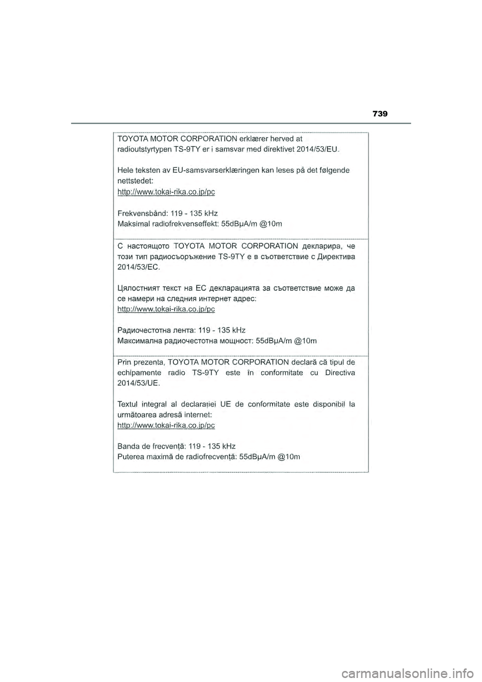 TOYOTA HILUX 2021  Instructieboekje (in Dutch) 739
HILUX_OM_OM0K513E_(EE)
HILUX_OM_OM0K513E_(EE).book  Page 739  Wednesday, May 26, 2021  11:09 AM 