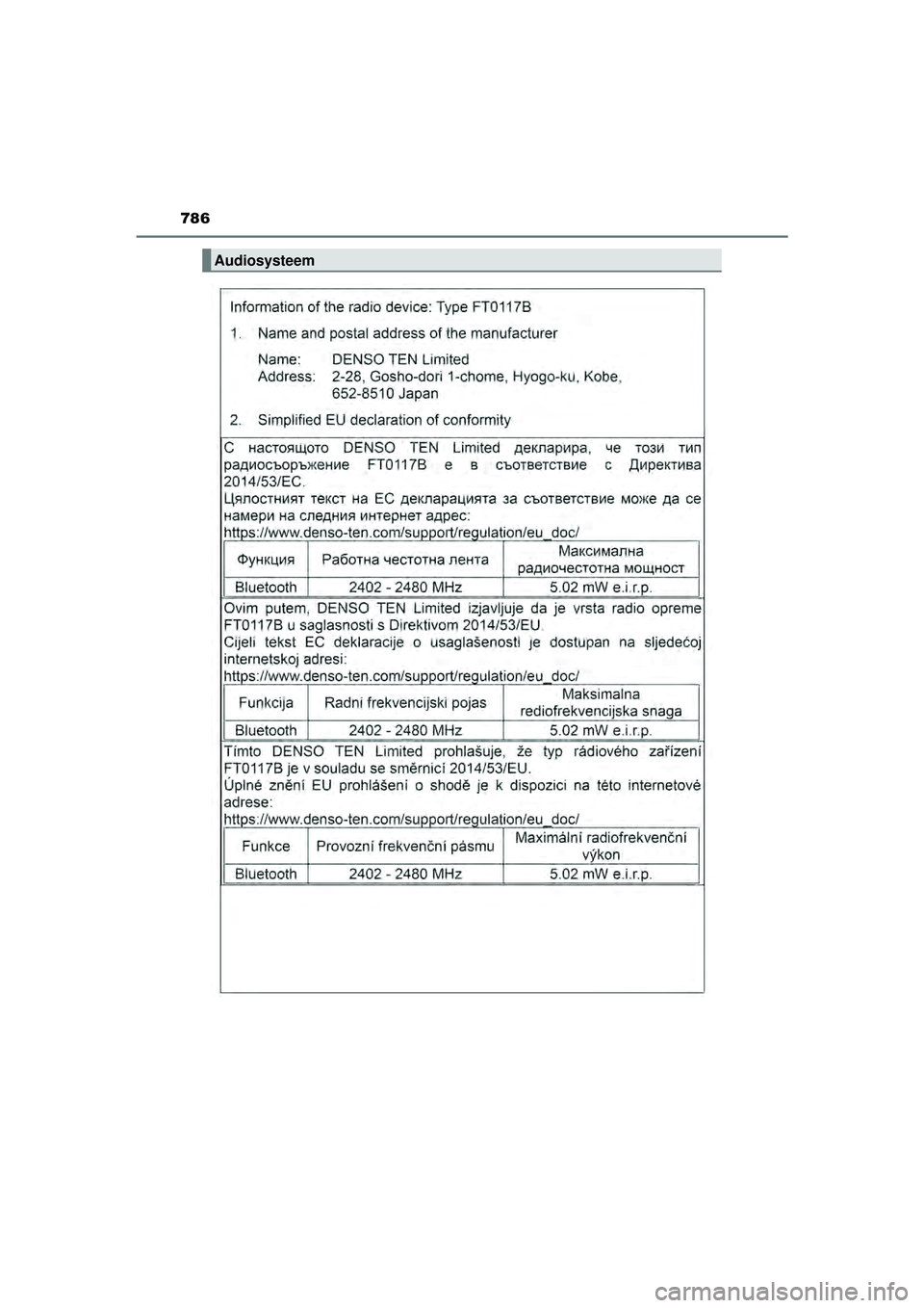 TOYOTA HILUX 2021  Instructieboekje (in Dutch) 786
HILUX_OM_OM0K513E_(EE)
Audiosysteem
HILUX_OM_OM0K513E_(EE).book  Page 786  Wednesday, May 26, 2021  11:09 AM 