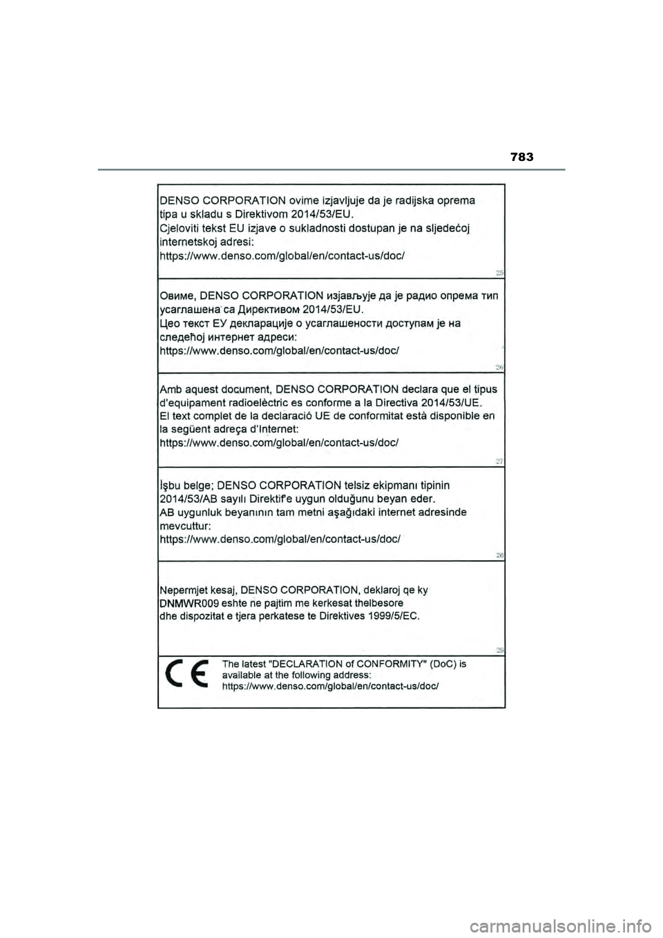 TOYOTA HILUX 2021  Eksploatavimo vadovas (in Lithuanian) 783
HILUX_OM_OM0K513E_(LT)
HILUX_OM_OM0K513E_(LT).book  Page 783  Sunday, August 8, 2021  10:11 AM 