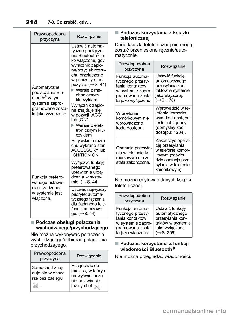 TOYOTA HILUX 2021  Instrukcja obsługi (in Polish) Podczas obs∏ugi po∏àczenia
wychodzàcego/przychodzàcego
Nie mo˝na wykonywaç po∏àczenia
wychodzàcego/odbieraç po∏àczenia
przychodzàcego.Podczas korzystania z ksià˝ki
telefonicznej
Da