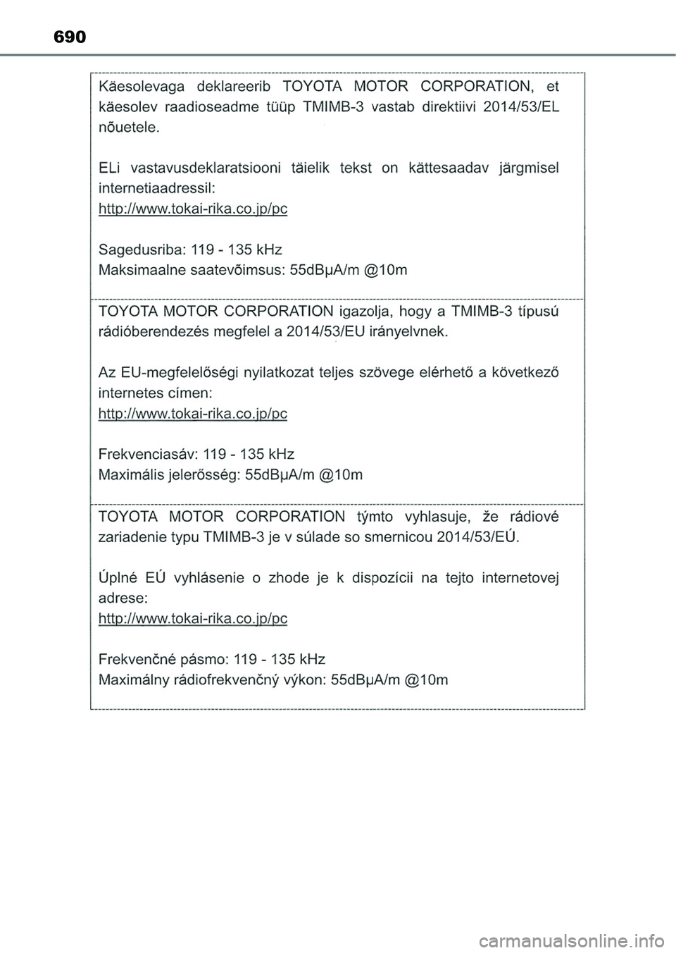 TOYOTA HILUX 2021  Kezelési útmutató (in Hungarian) 690 