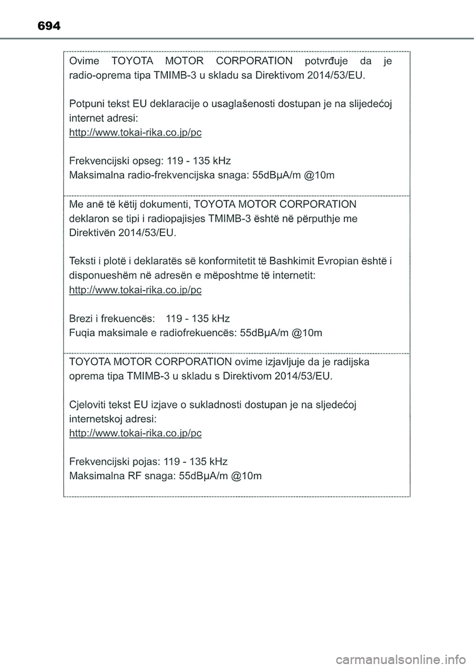 TOYOTA HILUX 2021  Kezelési útmutató (in Hungarian) 694 