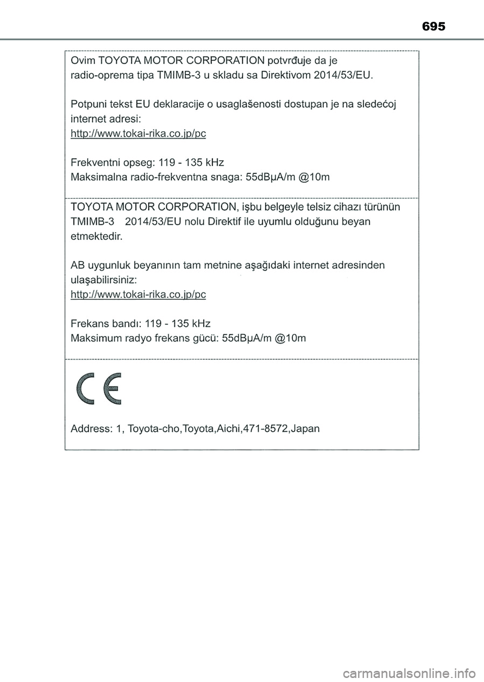 TOYOTA HILUX 2021  Kezelési útmutató (in Hungarian) 695 