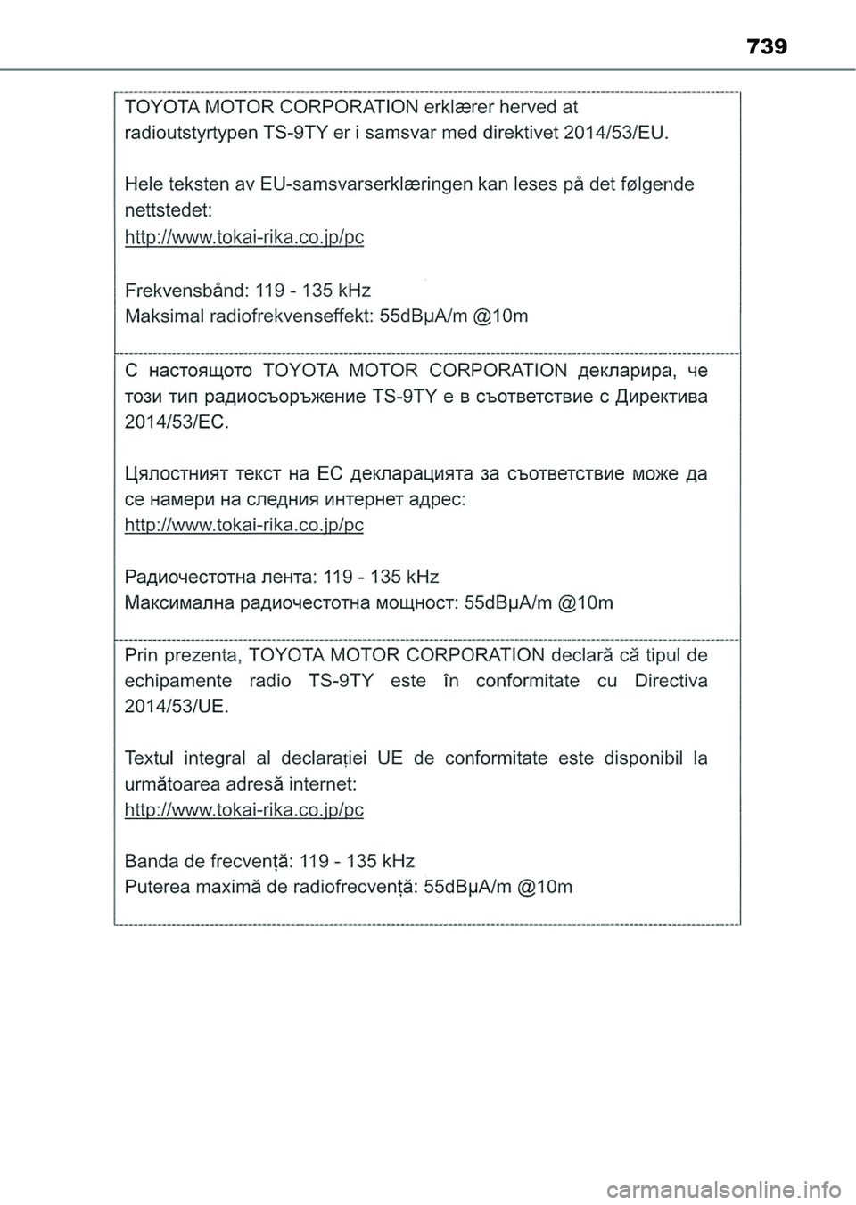TOYOTA HILUX 2021  Kezelési útmutató (in Hungarian) 739 