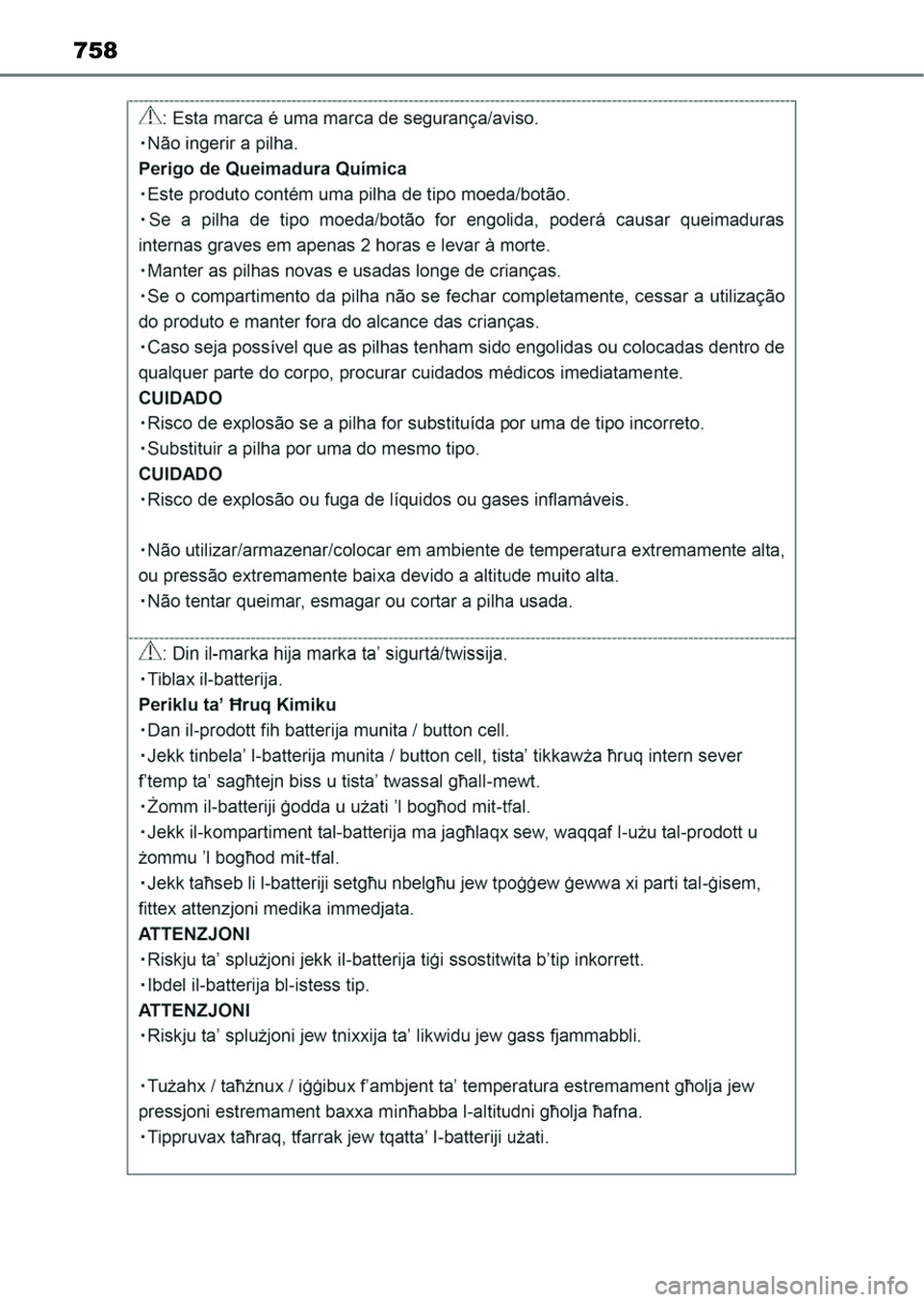 TOYOTA HILUX 2021  Kezelési útmutató (in Hungarian) 758 