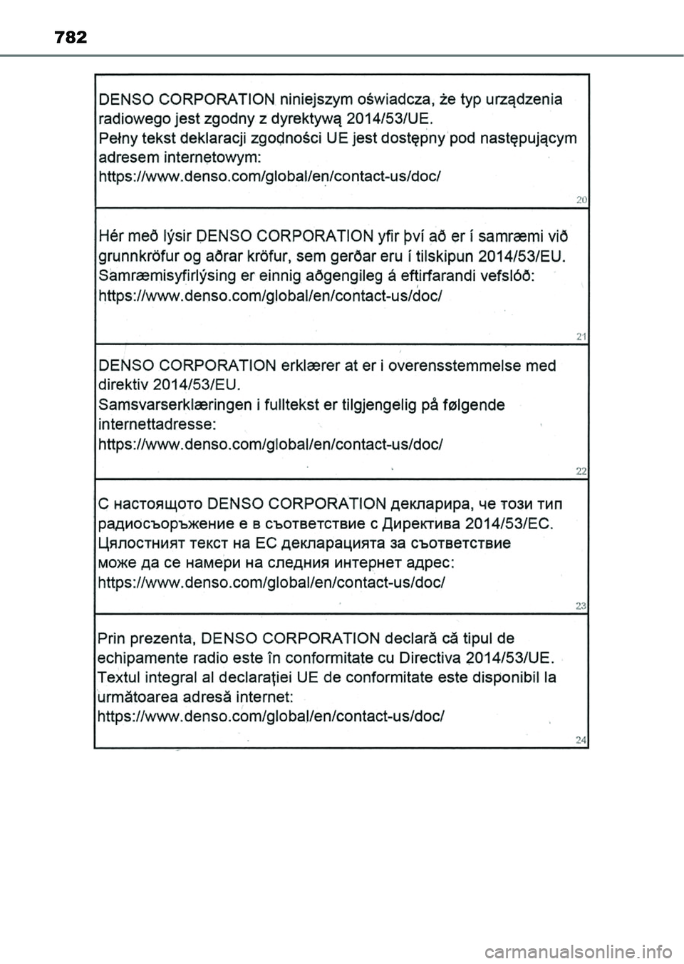TOYOTA HILUX 2021  Kezelési útmutató (in Hungarian) 782 