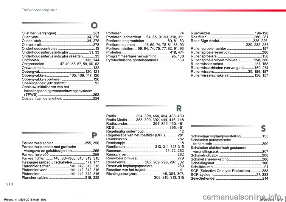 TOYOTA PROACE 2019 Instructieboekje (in Dutch) 510
Proace_nl_Chap11_index-alpha_ed01-2016
Parkeerhulp achter ...............................255, 256Parkeerhulp achter met grafische weergave en geluidssignalen .....................256Parkeerhulp v TOYOTA PROACE 2019 Instructieboekje (in Dutch) 510
Proace_nl_Chap11_index-alpha_ed01-2016
Parkeerhulp achter ...............................255, 256Parkeerhulp achter met grafische weergave en geluidssignalen .....................256Parkeerhulp v