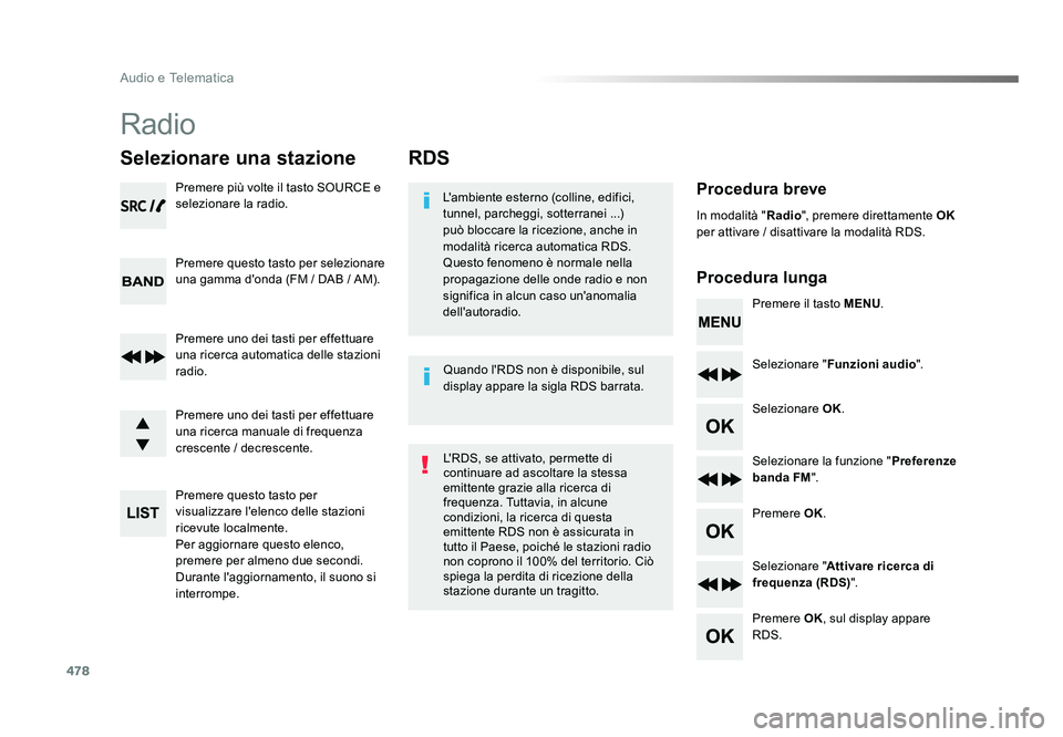 TOYOTA PROACE 2019 Manuale duso (in Italian) 478
Audio e Telematica
Spacetourer-VP_it_Chap10d_RD6_ed01-2016
RDS
Procedura breve
Procedura lungaL'ambiente esterno (colline, edifici,
tunnel, parcheggi, sotterranei ...)
può bloccare la ricez TOYOTA PROACE 2019 Manuale duso (in Italian) 478
Audio e Telematica
Spacetourer-VP_it_Chap10d_RD6_ed01-2016
RDS
Procedura breve
Procedura lungaL'ambiente esterno (colline, edifici,
tunnel, parcheggi, sotterranei ...)
può bloccare la ricez