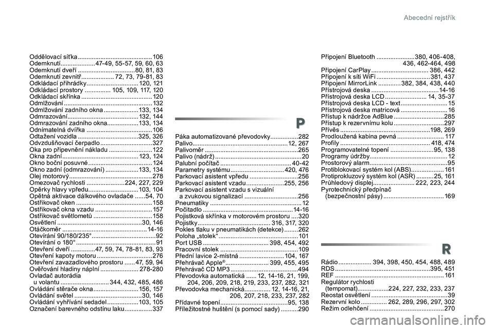 TOYOTA PROACE 2019  Návod na použití (in Czech) Proace_cs_Chap11_index-alpha_ed01-2016
Oddělovací síťka ...........................................10 6Odemknutí ....................47- 49, 55 -57, 59, 60, 63Odemknutí dveří .................