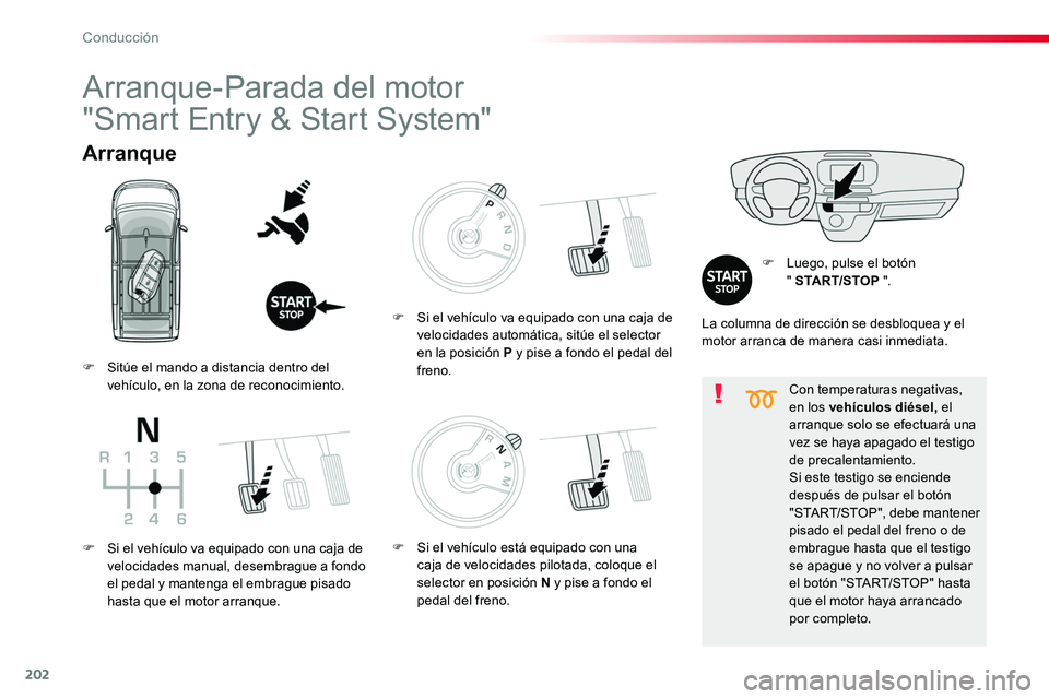 TOYOTA PROACE 2019 Manuale de Empleo (in Spanish) 202
Con temperaturas negativas, en los vehículos diésel, el arranque solo se efectuará una vez se haya apagado el testigo de precalentamiento.Si este testigo se enciende después de pulsar el botó TOYOTA PROACE 2019 Manuale de Empleo (in Spanish) 202
Con temperaturas negativas, en los vehículos diésel, el arranque solo se efectuará una vez se haya apagado el testigo de precalentamiento.Si este testigo se enciende después de pulsar el botó