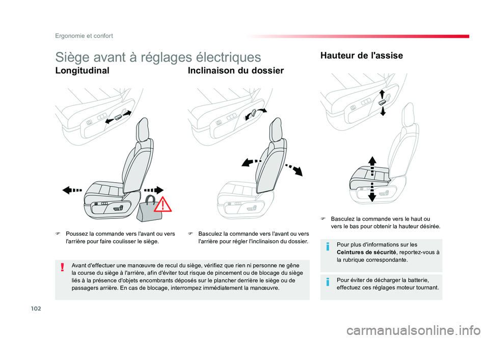 TOYOTA PROACE 2019 Notices Demploi (in French) 102
Ergonomie et confort
Siège avant à réglages électriques
LongitudinalInclinaison du dossierHauteur de l'assise
Pour éviter de décharger la batterie,
effectuez ces réglages moteur tourna TOYOTA PROACE 2019 Notices Demploi (in French) 102
Ergonomie et confort
Siège avant à réglages électriques
LongitudinalInclinaison du dossierHauteur de l'assise
Pour éviter de décharger la batterie,
effectuez ces réglages moteur tourna