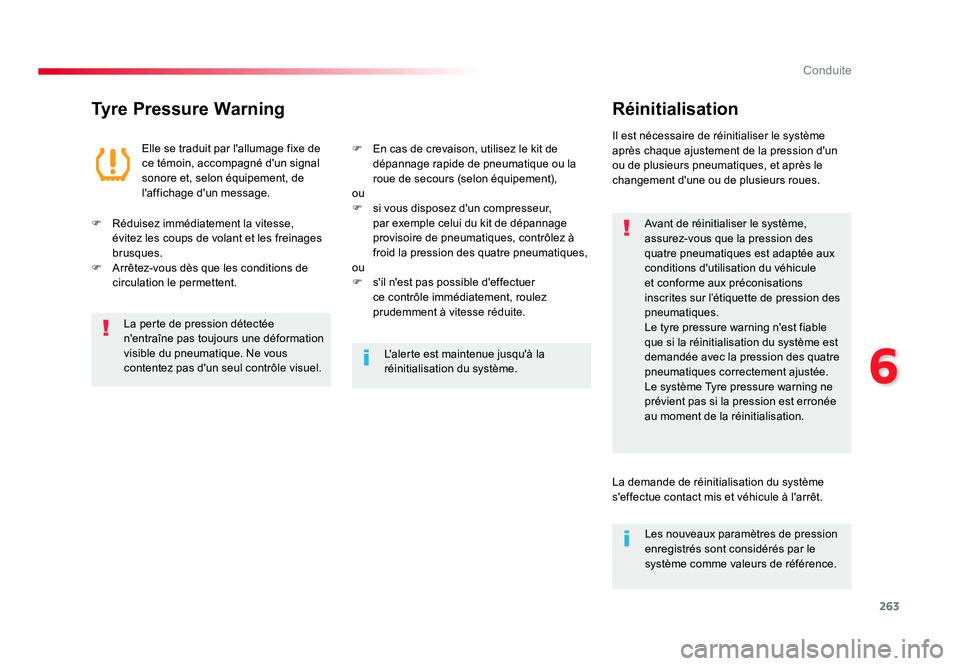 TOYOTA PROACE 2019 Notices Demploi (in French) 263
6
Conduite
Tyre Pressure WarningRéinitialisation
Avant de réinitialiser le système,
assurez-vous que la pression des
quatre pneumatiques est adaptée aux
conditions d'utilisation du véh TOYOTA PROACE 2019 Notices Demploi (in French) 263
6
Conduite
Tyre Pressure WarningRéinitialisation
Avant de réinitialiser le système,
assurez-vous que la pression des
quatre pneumatiques est adaptée aux
conditions d'utilisation du véh