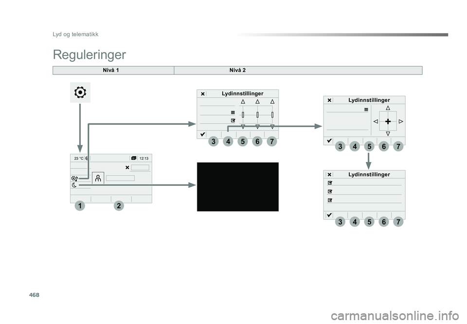 TOYOTA PROACE 2019 Instruksjoner for bruk (in Norwegian) 468
12:13
23 °C
3
3
4
4
5
5
6
6
7
7
34567
12
Proace_no_Chap10c_RCC-1_ed01-2016
Lydinnstillinger
Lydinnstillinger
Nivå 1
Reguleringer
Nivå 2
Lydinnstillinger
Proace_no_Chap10c_RCC-1_ed01-2016.indd TOYOTA PROACE 2019 Instruksjoner for bruk (in Norwegian) 468
12:13
23 °C
3
3
4
4
5
5
6
6
7
7
34567
12
Proace_no_Chap10c_RCC-1_ed01-2016
Lydinnstillinger
Lydinnstillinger
Nivå 1
Reguleringer
Nivå 2
Lydinnstillinger
Proace_no_Chap10c_RCC-1_ed01-2016.indd