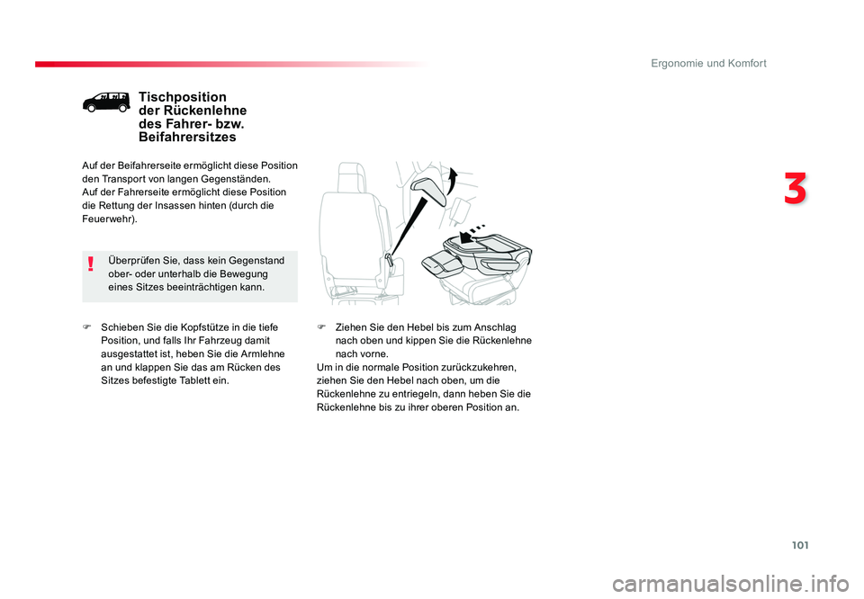 TOYOTA PROACE 2019 Betriebsanleitungen (in German) 101
3
Ergonomie und Komfort
Jumpy _de_Chap03_ergonomie-et-confort_ed01-2016
F Schieben Sie die Kopfstütze in die tiefe Position, und falls Ihr Fahrzeug damit
ausgestattet ist, heben Sie die Armlehn TOYOTA PROACE 2019 Betriebsanleitungen (in German) 101
3
Ergonomie und Komfort
Jumpy _de_Chap03_ergonomie-et-confort_ed01-2016
F Schieben Sie die Kopfstütze in die tiefe Position, und falls Ihr Fahrzeug damit
ausgestattet ist, heben Sie die Armlehn