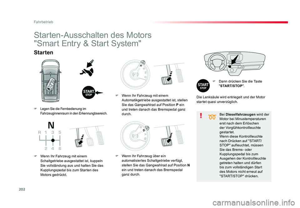 TOYOTA PROACE 2019 Betriebsanleitungen (in German) 202
Fahrbetrieb
Jumpy _de_Chap06_conduite_ed01-2016
Bei Dieselfahrzeugen wird der
Motor bei Minustemperaturen
erst nach dem Erlöschen
der Vorglühkontrollleuchte
gestartet.
Wenn diese Kontrollle TOYOTA PROACE 2019 Betriebsanleitungen (in German) 202
Fahrbetrieb
Jumpy _de_Chap06_conduite_ed01-2016
Bei Dieselfahrzeugen wird der
Motor bei Minustemperaturen
erst nach dem Erlöschen
der Vorglühkontrollleuchte
gestartet.
Wenn diese Kontrollle