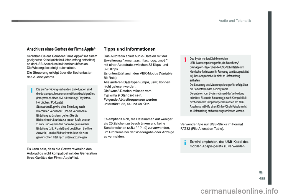 TOYOTA PROACE 2019 Betriebsanleitungen (in German) .
455
Audio und Telematik
Jumpy_de_Chap10c_RCC-1_ed01-2016
Anschluss eines Gerätes der Firma Apple®
Schließen Sie das Gerät der Firma Apple® mit einem
geeigneten Kabel (nicht im Lieferumfang ent TOYOTA PROACE 2019 Betriebsanleitungen (in German) .
455
Audio und Telematik
Jumpy_de_Chap10c_RCC-1_ed01-2016
Anschluss eines Gerätes der Firma Apple®
Schließen Sie das Gerät der Firma Apple® mit einem
geeigneten Kabel (nicht im Lieferumfang ent