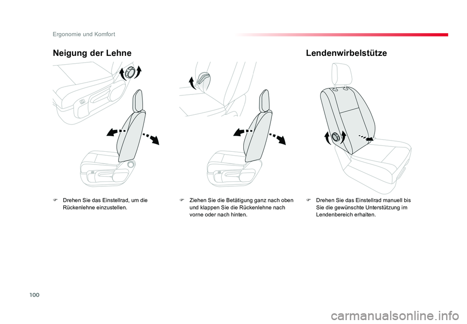 TOYOTA PROACE 2019 Betriebsanleitungen (in German) 100
Ergonomie und Komfort
Jumpy _de_Chap03_ergonomie-et-confort_ed01-2016
F Drehen Sie das Einstellrad, um die Rückenlehne einzustellen.
Neigung der Lehne
F Drehen Sie das Einstellrad manuell bis S TOYOTA PROACE 2019 Betriebsanleitungen (in German) 100
Ergonomie und Komfort
Jumpy _de_Chap03_ergonomie-et-confort_ed01-2016
F Drehen Sie das Einstellrad, um die Rückenlehne einzustellen.
Neigung der Lehne
F Drehen Sie das Einstellrad manuell bis S