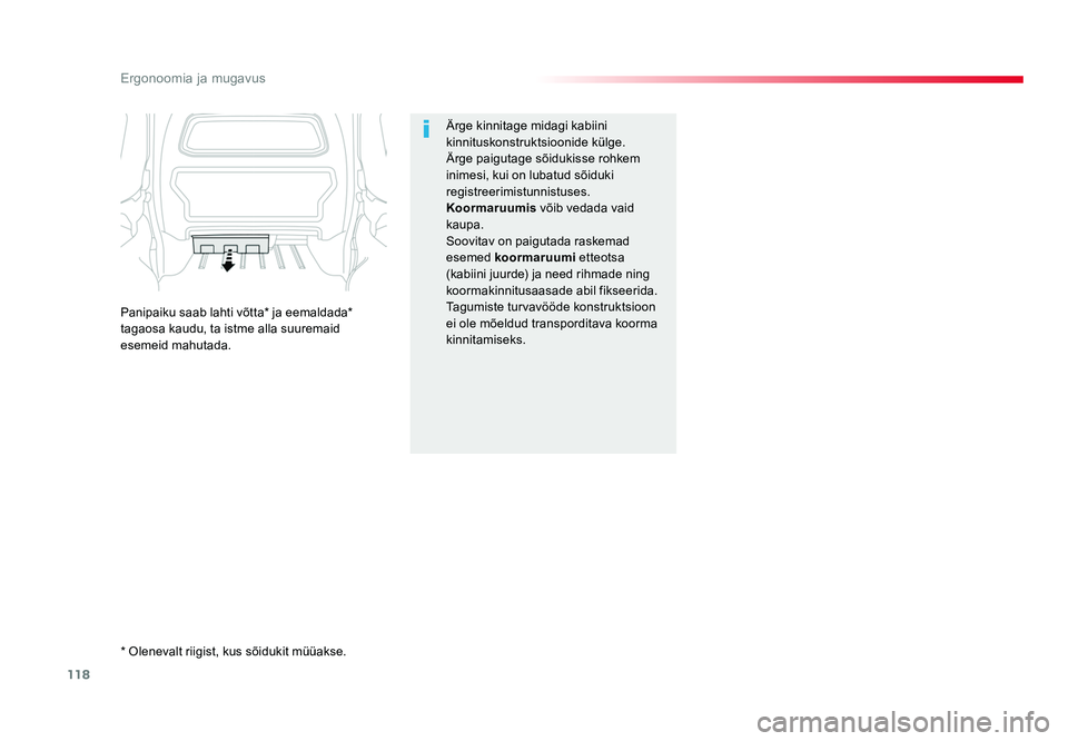 TOYOTA PROACE 2019 Kasutusjuhend (in Estonian) 118
Ergonoomia ja mugavus
Proace_et_Chap03_ergonomie-et-confort_ed01-2016
Ärge kinnitage midagi kabiini
kinnituskonstruktsioonide külge.
Ärge paigutage sõidukisse rohkem
inimesi, kui on lubatud TOYOTA PROACE 2019 Kasutusjuhend (in Estonian) 118
Ergonoomia ja mugavus
Proace_et_Chap03_ergonomie-et-confort_ed01-2016
Ärge kinnitage midagi kabiini
kinnituskonstruktsioonide külge.
Ärge paigutage sõidukisse rohkem
inimesi, kui on lubatud