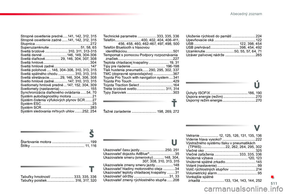 TOYOTA PROACE 2019 Návod na použitie (in Slovakian) 511
Proace_sk_Chap11_index-alpha_ed01-2019
Uloženie rýchlosti do pamäti ........................224Upevňovacie oká ..........................................12 2USB ............................. TOYOTA PROACE 2019 Návod na použitie (in Slovakian) 511
Proace_sk_Chap11_index-alpha_ed01-2019
Uloženie rýchlosti do pamäti ........................224Upevňovacie oká ..........................................12 2USB .............................