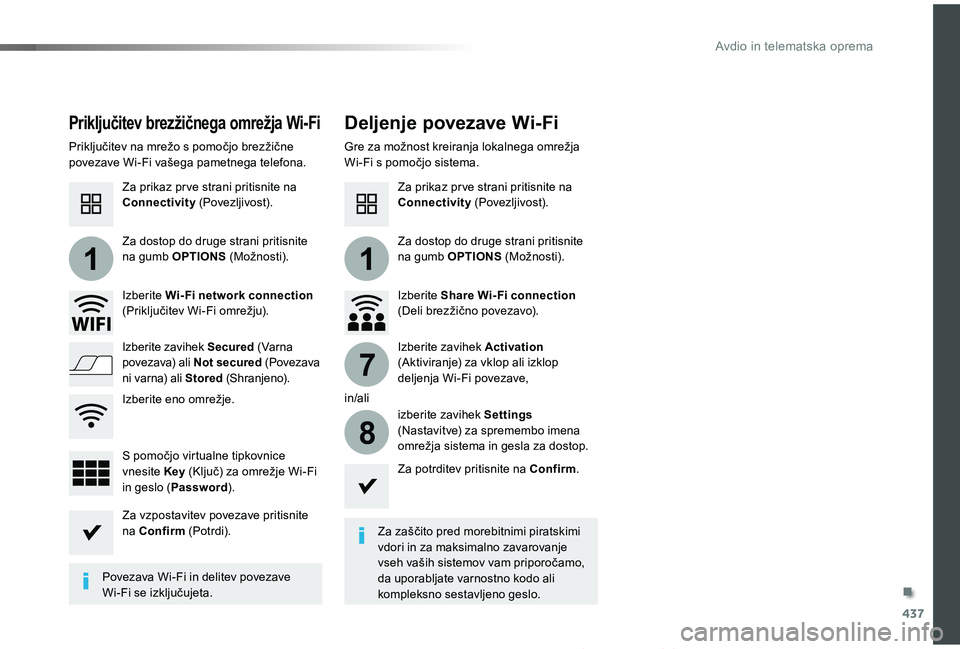 TOYOTA PROACE 2019 Manual de utilizare (in Romanian) 437
11
7
8
Proace_sl_Chap10c_RCC-1_ed01-2019
Priključitev brezžičnega omrežja Wi-FiDeljenje povezave Wi-Fi
Za zaščito pred morebitnimi piratskimi vdori in za maksimalno zavarovanje vseh vaših s TOYOTA PROACE 2019 Manual de utilizare (in Romanian) 437
11
7
8
Proace_sl_Chap10c_RCC-1_ed01-2019
Priključitev brezžičnega omrežja Wi-FiDeljenje povezave Wi-Fi
Za zaščito pred morebitnimi piratskimi vdori in za maksimalno zavarovanje vseh vaših s