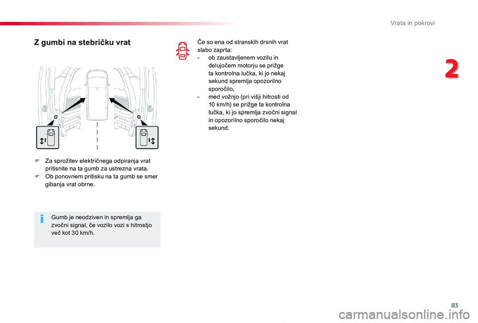 TOYOTA PROACE 2019 Manual de utilizare (in Romanian) 83
Proace_sl_Chap02_ouvertures_ed01-2019
F Za sprožitev električnega odpiranja vrat pritisnite na ta gumb za ustrezna vrata.F Ob ponovnem pritisku na ta gumb se smer gibanja vrat obrne.
Z gumbi na s TOYOTA PROACE 2019 Manual de utilizare (in Romanian) 83
Proace_sl_Chap02_ouvertures_ed01-2019
F Za sprožitev električnega odpiranja vrat pritisnite na ta gumb za ustrezna vrata.F Ob ponovnem pritisku na ta gumb se smer gibanja vrat obrne.
Z gumbi na s