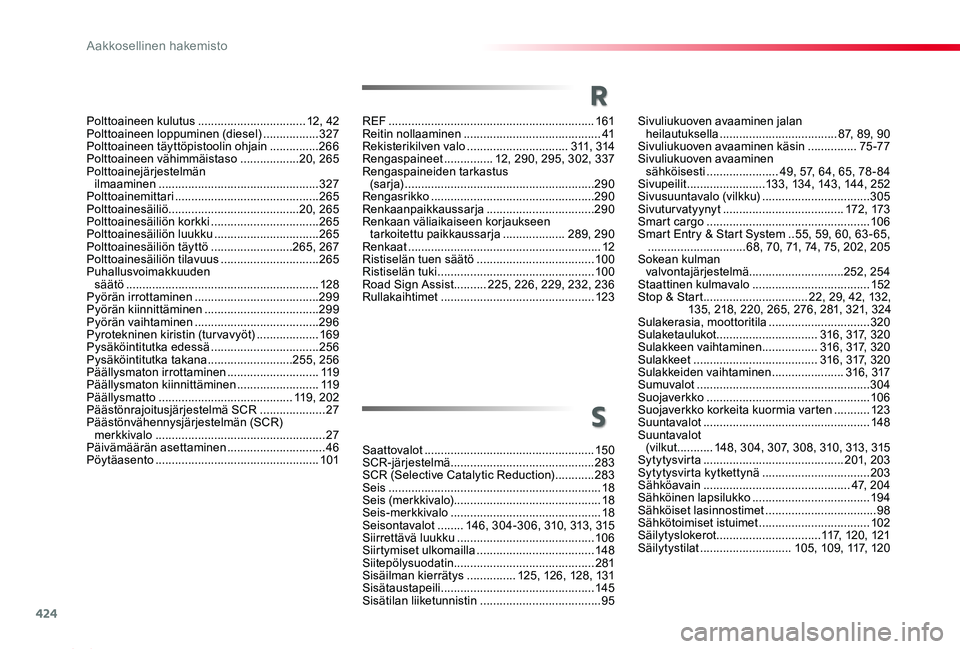 TOYOTA PROACE 2020 Omistajan Käsikirja (in Finnish) 424
Proace_fi_Chap11_index-alpha_ed2019_V02
Saattovalot ....................................................15 0SCR-järjestelmä ............................................283SCR (Selective Catalyti TOYOTA PROACE 2020 Omistajan Käsikirja (in Finnish) 424
Proace_fi_Chap11_index-alpha_ed2019_V02
Saattovalot ....................................................15 0SCR-järjestelmä ............................................283SCR (Selective Catalyti