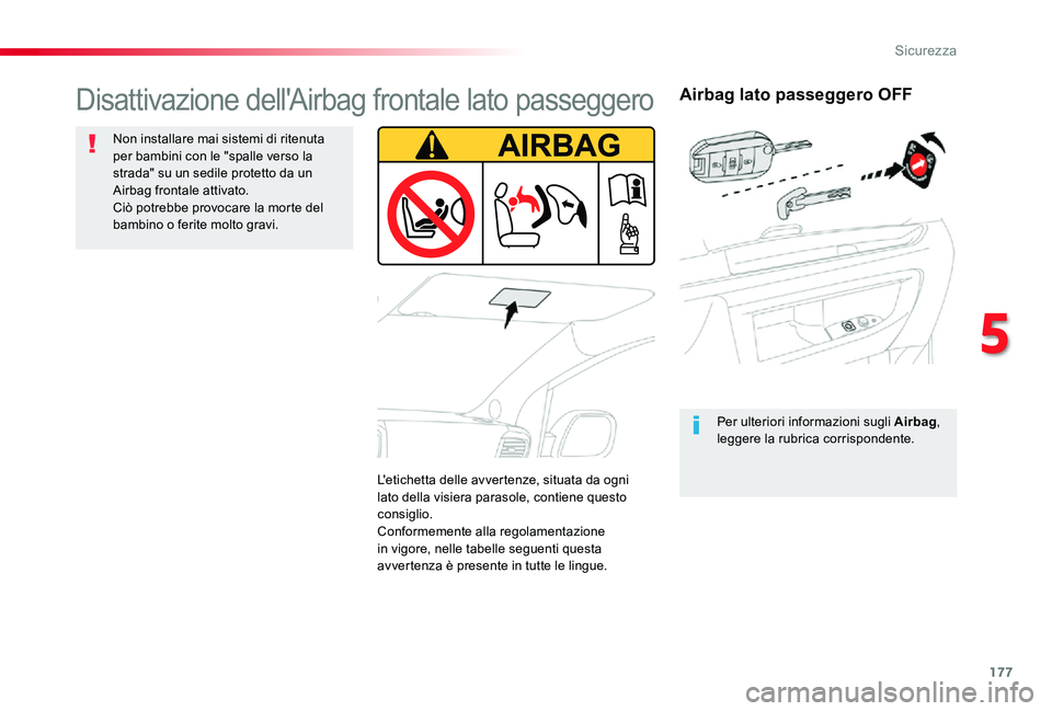 TOYOTA PROACE 2020 Manuale duso (in Italian) 177
Proace_it_Chap05_securite_ed01-2019
Airbag lato passeggero OFF
Per ulteriori informazioni sugli Airbag, leggere la rubrica corrispondente.
Disattivazione dell'Airbag frontale lato passeggero
N TOYOTA PROACE 2020 Manuale duso (in Italian) 177
Proace_it_Chap05_securite_ed01-2019
Airbag lato passeggero OFF
Per ulteriori informazioni sugli Airbag, leggere la rubrica corrispondente.
Disattivazione dell'Airbag frontale lato passeggero
N