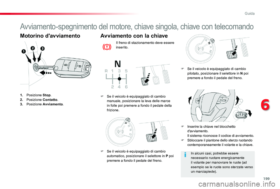 TOYOTA PROACE 2020 Manuale duso (in Italian) 199
Proace_it_Chap06_conduite_ed01-2019
Avviamento-spegnimento del motore, chiave singola, chiave con telecomando
Motorino d'avviamento
1. Posizione Stop.2. Posizione Contatto.3. Posizione Avviame TOYOTA PROACE 2020 Manuale duso (in Italian) 199
Proace_it_Chap06_conduite_ed01-2019
Avviamento-spegnimento del motore, chiave singola, chiave con telecomando
Motorino d'avviamento
1. Posizione Stop.2. Posizione Contatto.3. Posizione Avviame
