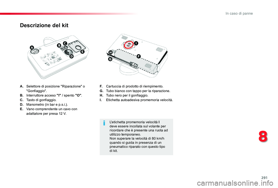 TOYOTA PROACE 2020 Manuale duso (in Italian) 291
Proace_it_Chap08_En-cas-de-panne_ed01-2019
A. Selettore di posizione "Riparazione" o "Gonfiaggio".B. Interruttore acceso "I" / spento "O".C. Tasto di gonfiaggio.D TOYOTA PROACE 2020 Manuale duso (in Italian) 291
Proace_it_Chap08_En-cas-de-panne_ed01-2019
A. Selettore di posizione "Riparazione" o "Gonfiaggio".B. Interruttore acceso "I" / spento "O".C. Tasto di gonfiaggio.D