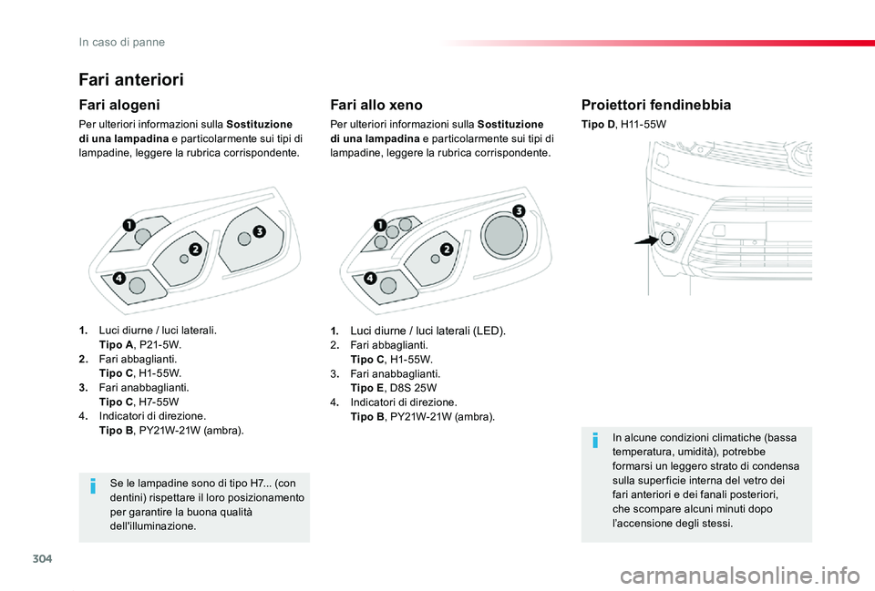 TOYOTA PROACE 2020 Manuale duso (in Italian) 304
Proace_it_Chap08_En-cas-de-panne_ed01-2019
Fari anteriori
Fari allo xeno
Per ulteriori informazioni sulla Sostituzione di una lampadina e particolarmente sui tipi di lampadine, leggere la rubrica TOYOTA PROACE 2020 Manuale duso (in Italian) 304
Proace_it_Chap08_En-cas-de-panne_ed01-2019
Fari anteriori
Fari allo xeno
Per ulteriori informazioni sulla Sostituzione di una lampadina e particolarmente sui tipi di lampadine, leggere la rubrica
