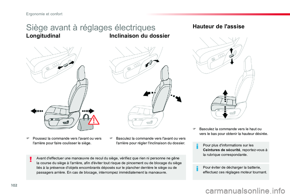 TOYOTA PROACE 2020 Notices Demploi (in French) 102
Siège avant à réglages électriques
LongitudinalInclinaison du dossier
Hauteur de l'assise
Pour éviter de décharger la batterie, effectuez ces réglages moteur tournant.
Pour plus d'i TOYOTA PROACE 2020 Notices Demploi (in French) 102
Siège avant à réglages électriques
LongitudinalInclinaison du dossier
Hauteur de l'assise
Pour éviter de décharger la batterie, effectuez ces réglages moteur tournant.
Pour plus d'i