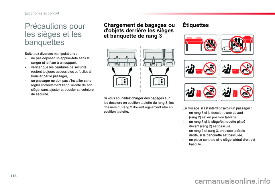 TOYOTA PROACE 2020 Notices Demploi (in French) 116
Précautions pour
les sièges et les
banquettes
Suite aux diverses manipulations :- ne pas déposer un appuie-tête sans le ranger et le fixer à un support,- vérifier que les ceintures de séc TOYOTA PROACE 2020 Notices Demploi (in French) 116
Précautions pour
les sièges et les
banquettes
Suite aux diverses manipulations :- ne pas déposer un appuie-tête sans le ranger et le fixer à un support,- vérifier que les ceintures de séc